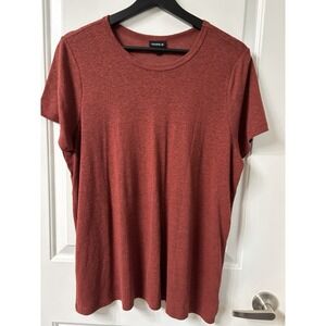 Torrid Linen Blend Rust Color Short Sleeve Tee T-shirt Sz 0 Lightweight